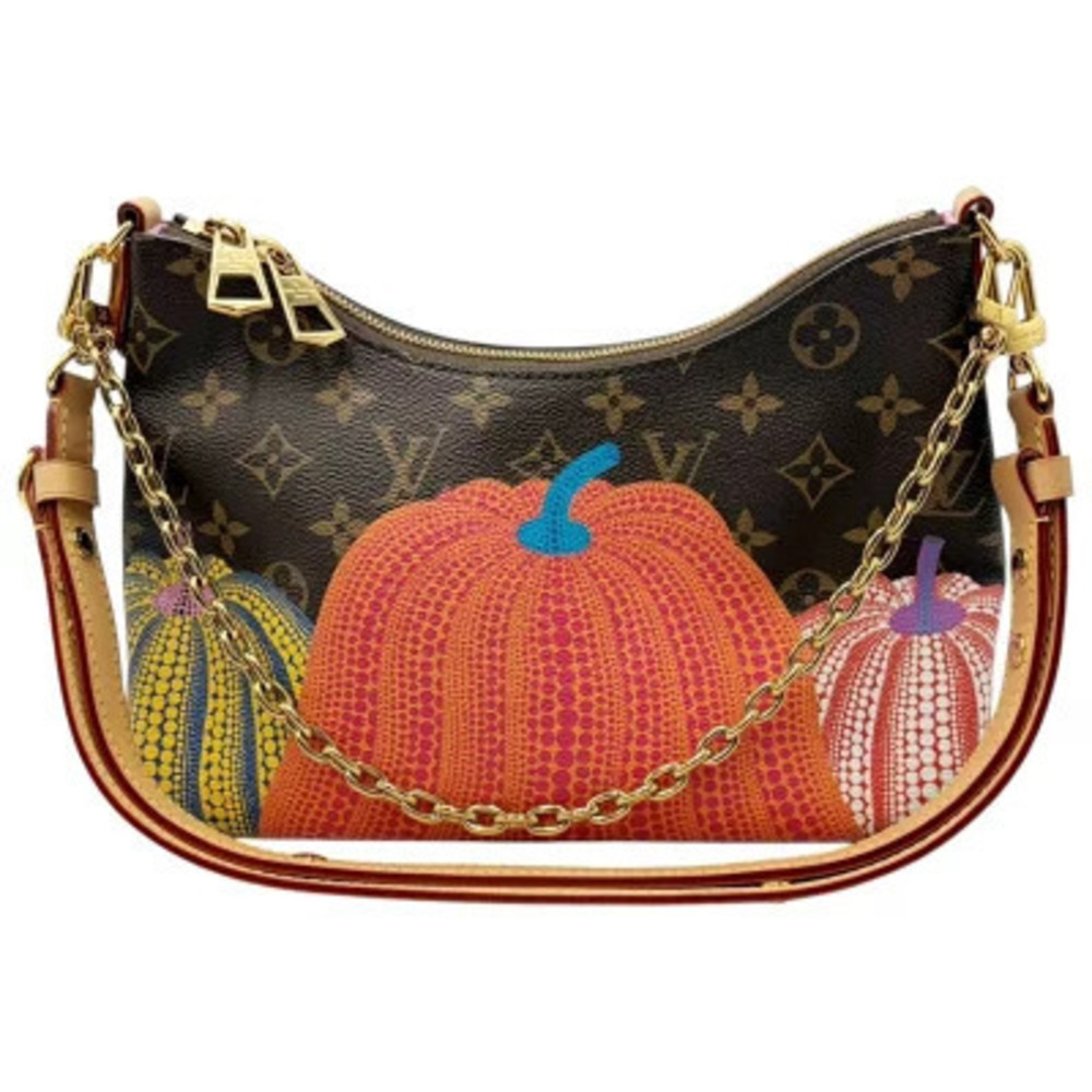 Louis Vuitton Lvyk Boulogne NM Monogram Pumpkin Yayoi Canvas Leather Brown